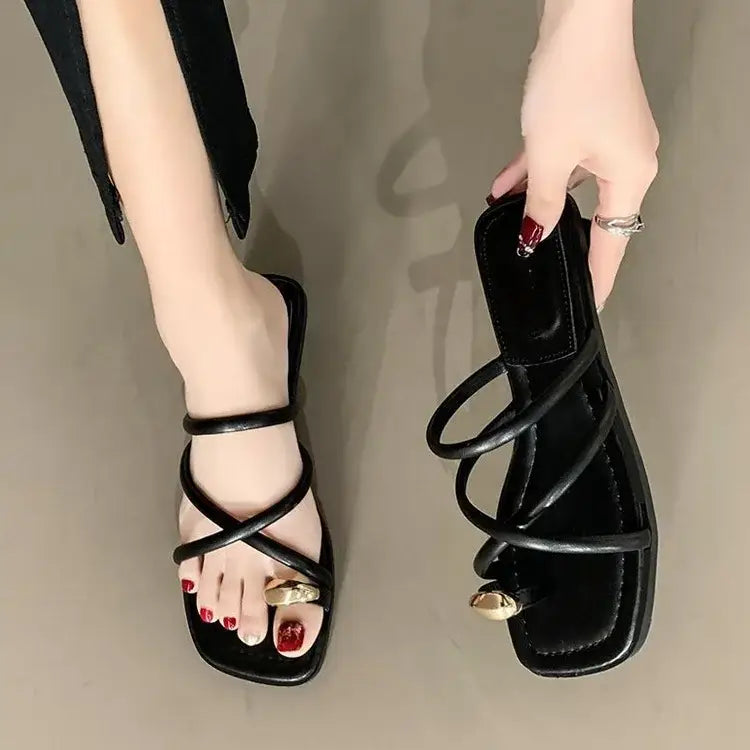 Stylish Women’s Cross Strap Slide Sandals