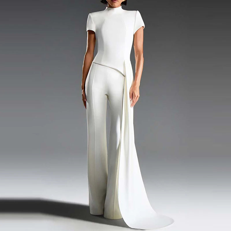 Casual Short Sleeve Pullover & Long Pant Women Set