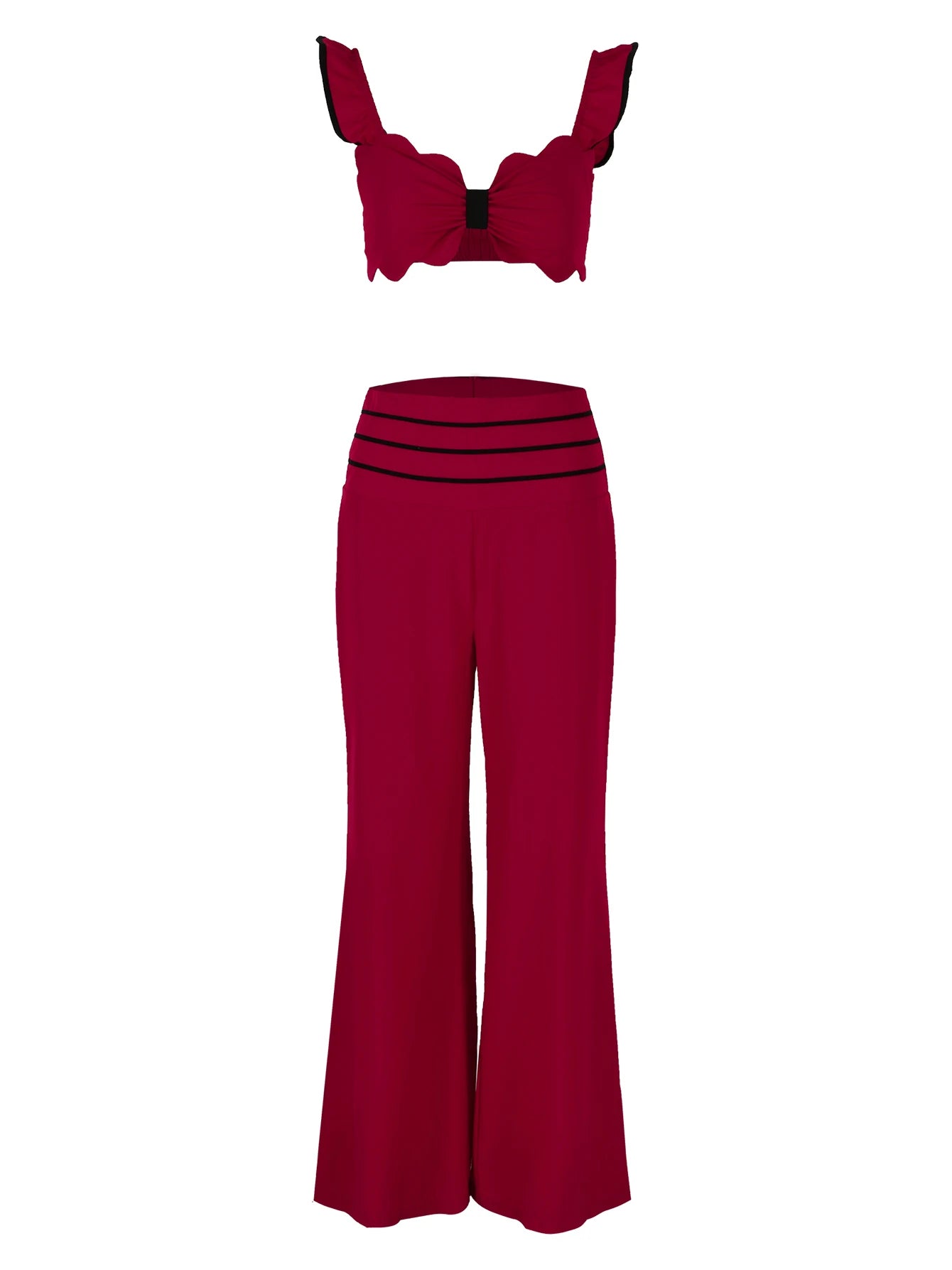 Pants Set For Women 2 Pieces With Short Top