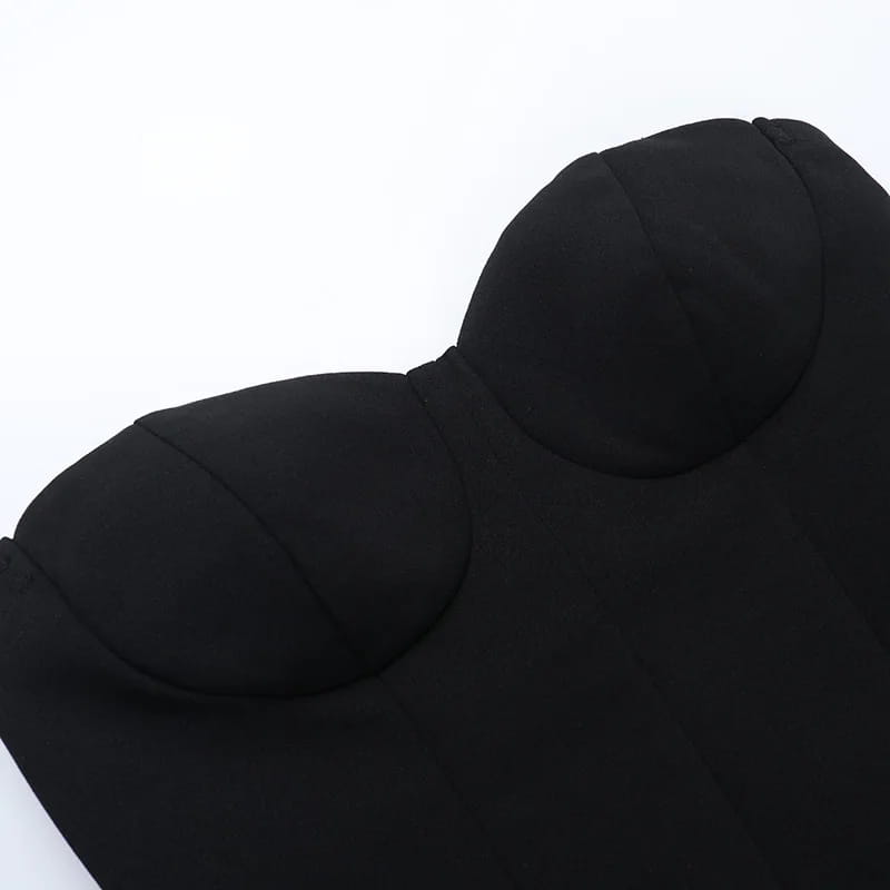 Strapless Backless Black Dress For Women