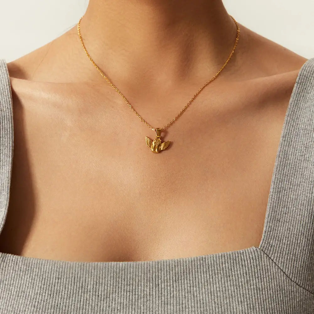 Stainless Steel Angel Pendant Necklace