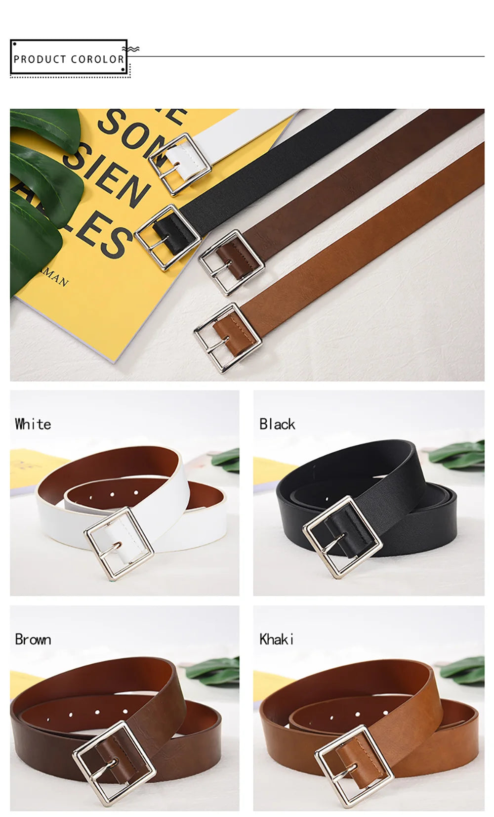 Women’S Belt Soft Pu Leather