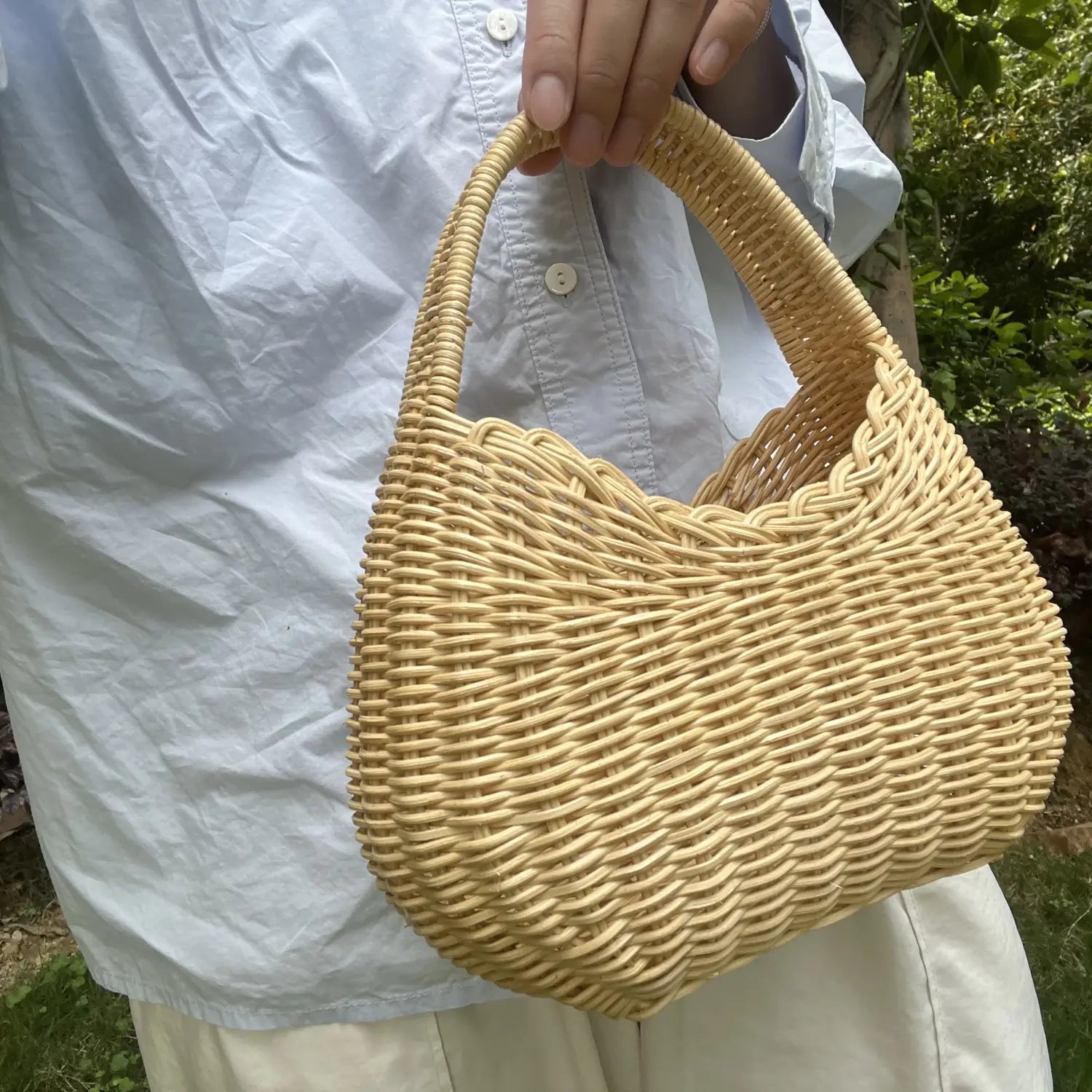 Bohemian Style Handmade Bamboo Woven Handbag
