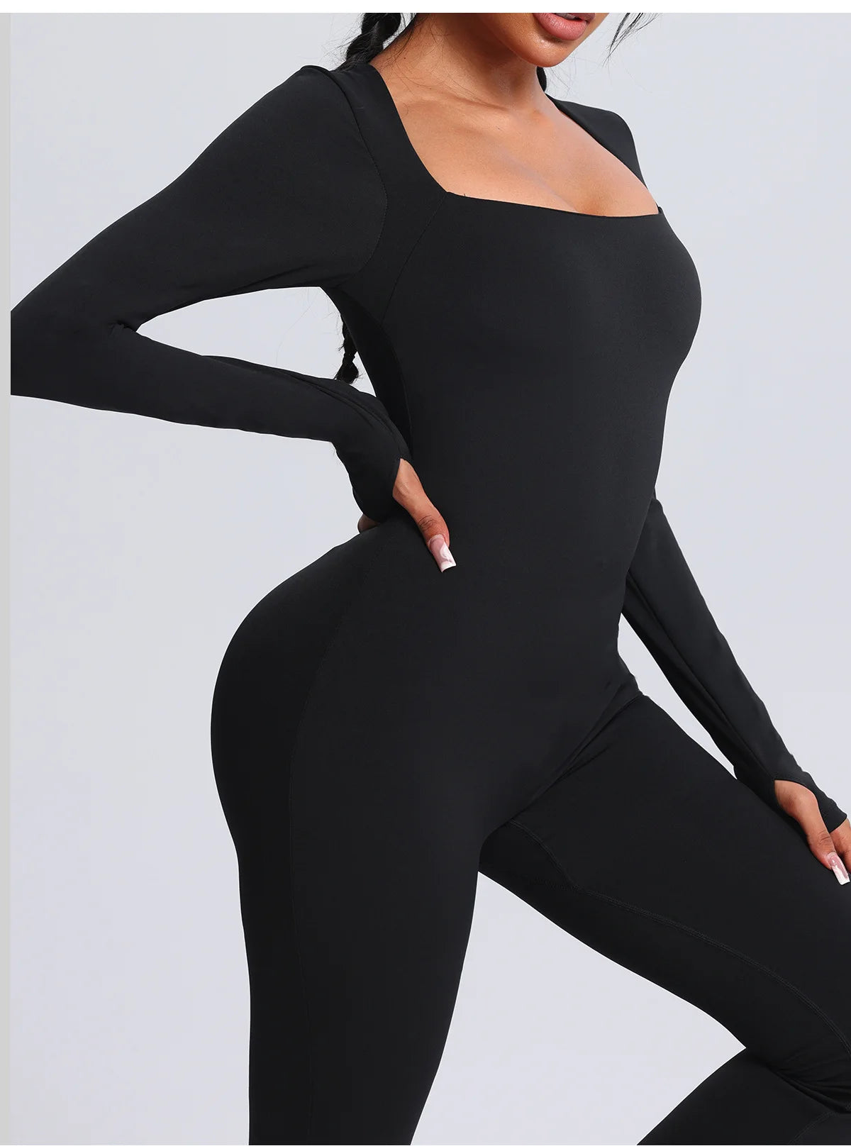 Seamless Jumpsuits Sports Fitness High Elastic Breathable Long-sleeved Suit