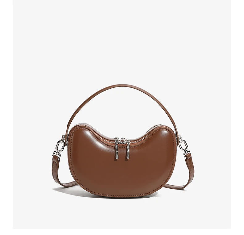 Vintage Genuine Leather Crescent Small Shoulder Crossbody Bags For Women