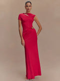 Hollow Out Gold Clasp Maxi Dress For Women - Norellé