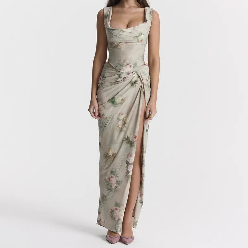 Floral Print Two Piece Dress Set For Women