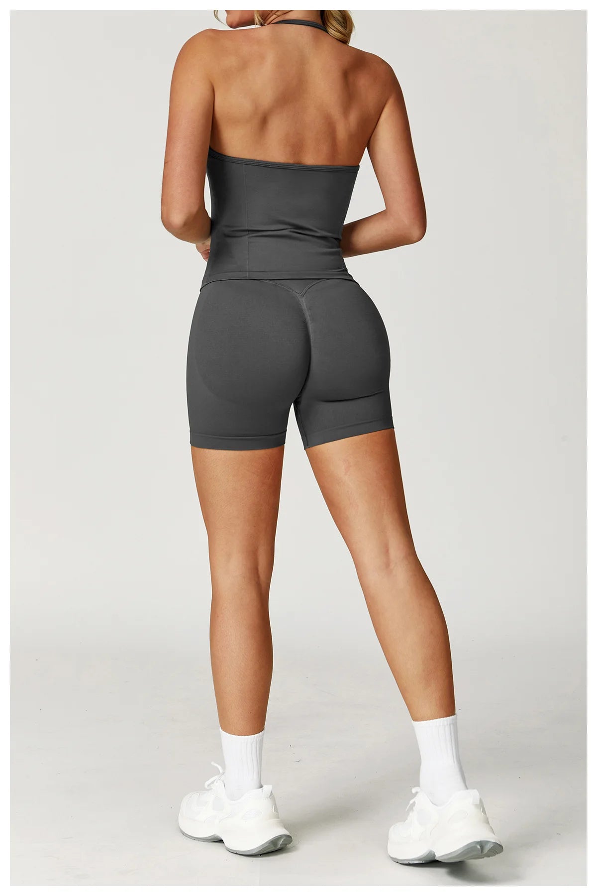 2PCSYoga Set Women Gym Tracksuit High Waist Leggings Fitness Shorts