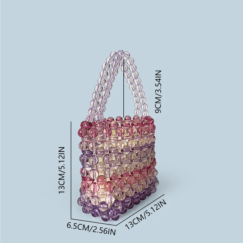 Handmade Beaded Woven Bucket Bag