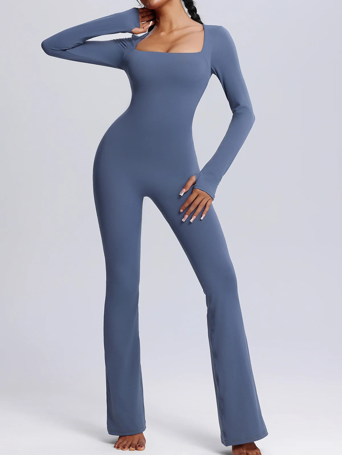 Seamless Jumpsuits Sports Fitness High Elastic Breathable Long-sleeved Suit