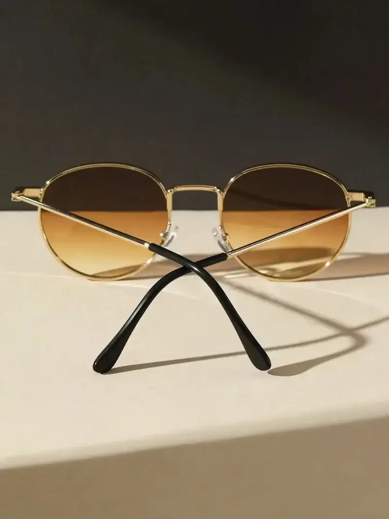 Metal Round Frame Vintage Casual Sunglasses
