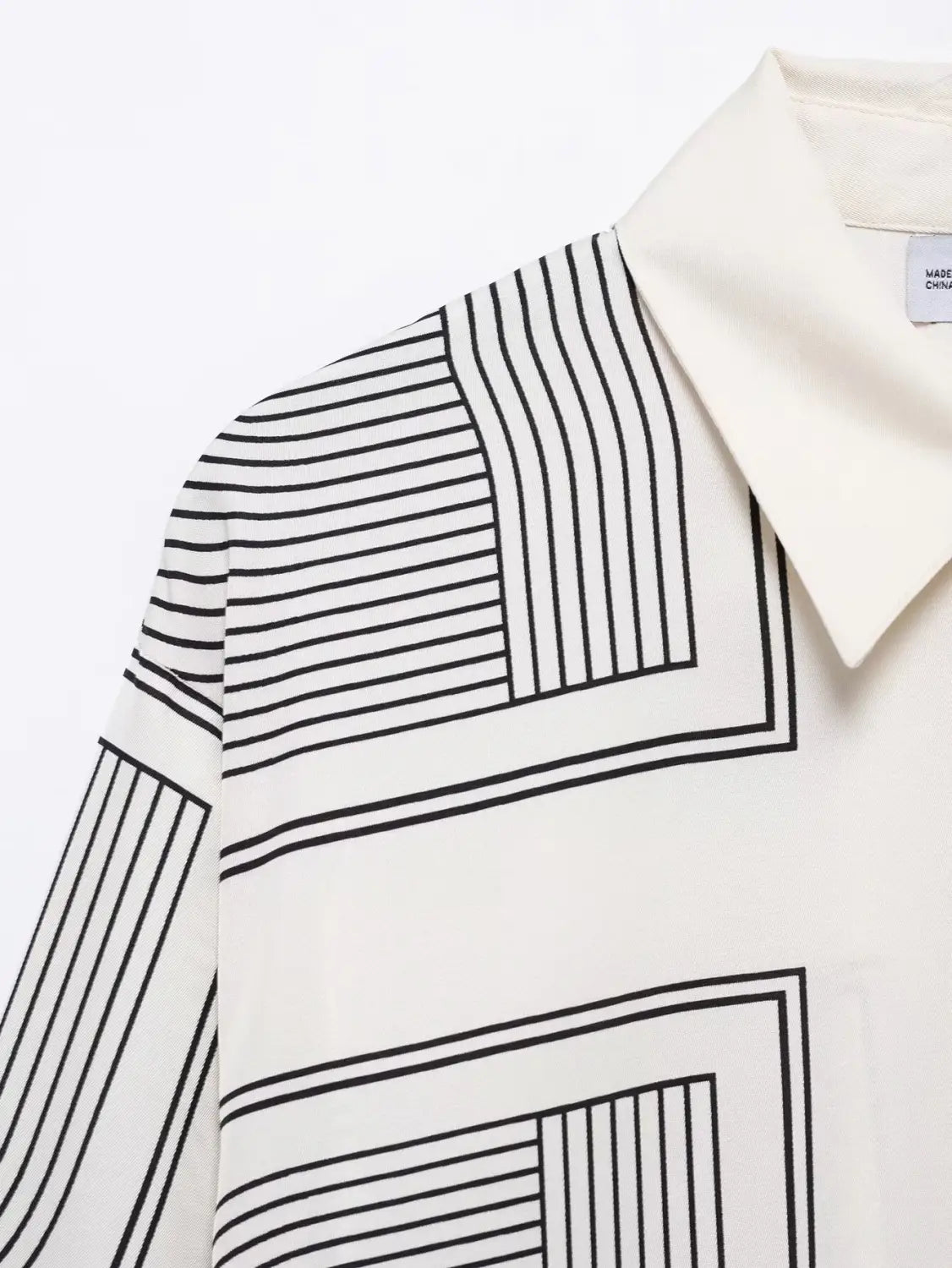 Women’s Loose And Versatile Printed Twill Fabric Shirt High Waisted Pants