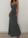 Summer Women's Fashion Simple Temperament Suspender Long dress - Norellé