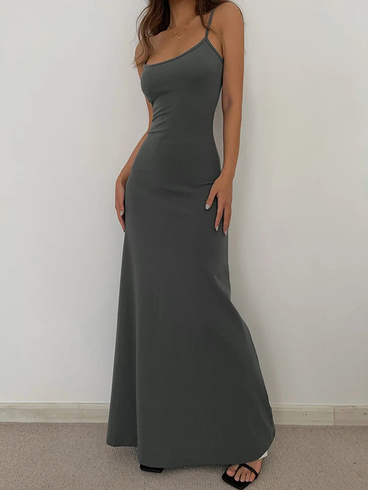 Summer Women's Fashion Simple Temperament Suspender Long dress - Norellé