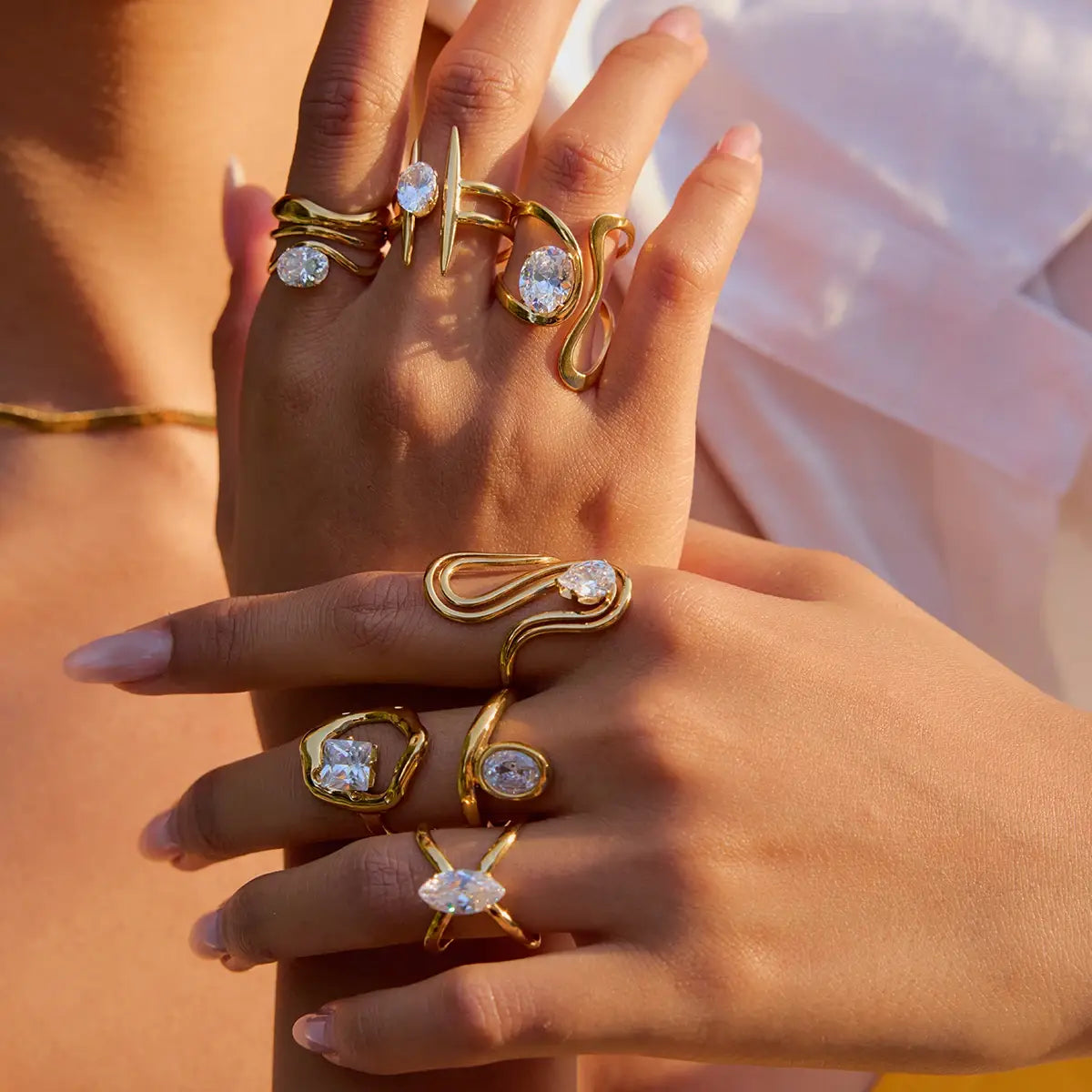 Minimalist Gold Color Plated Stainless Steel Rings