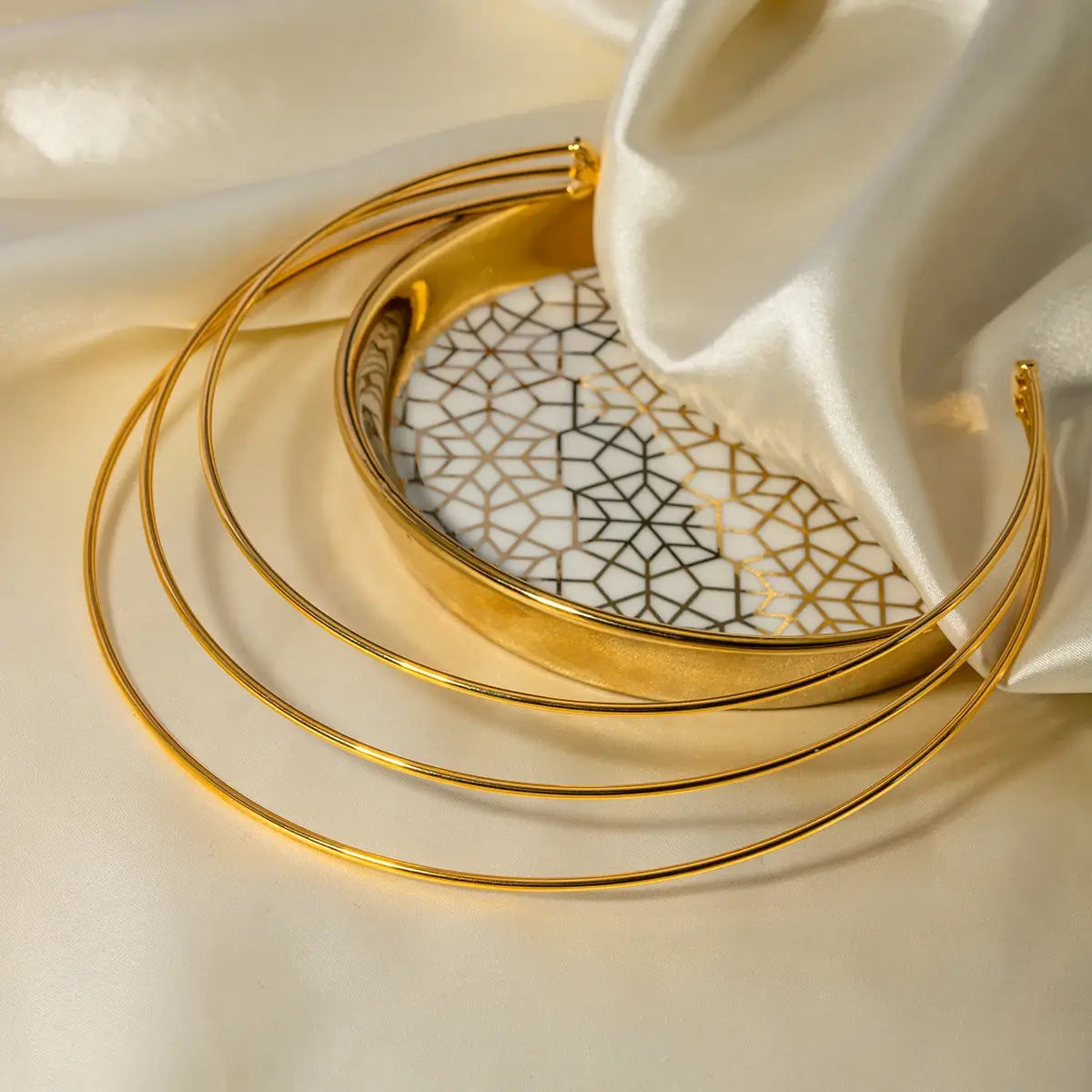 Stainless Steel Simple Three-layer Necklace