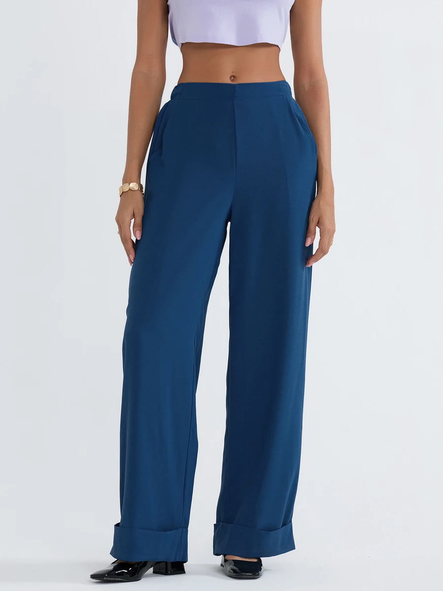 Striped Print Loose Pants Women High Waist Wide Leg Trousers
