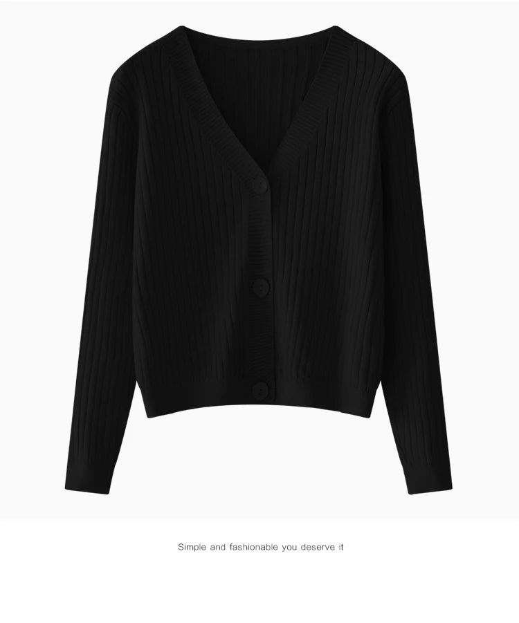 Women Cardigans Sweater V-neck