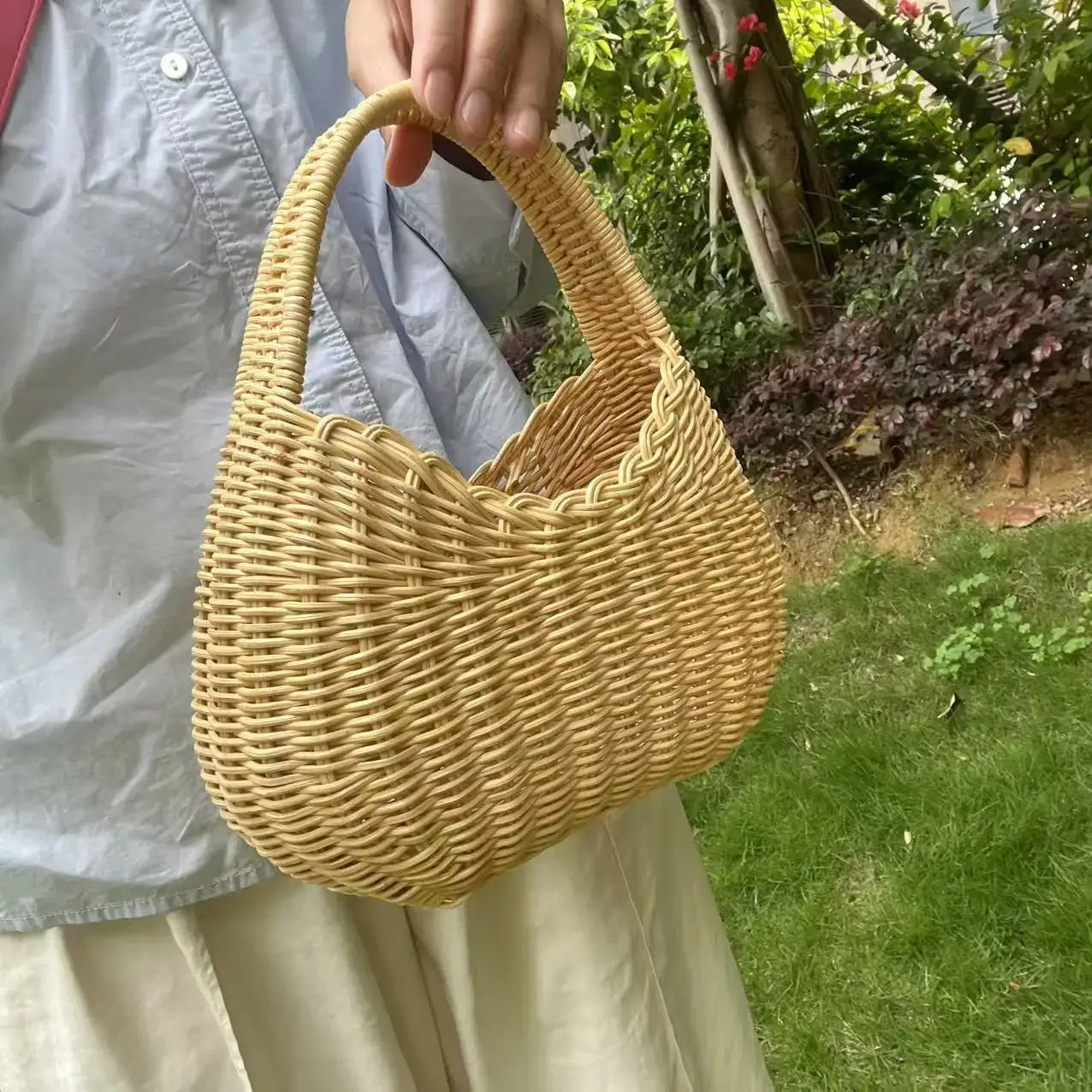 Bohemian Style Handmade Bamboo Woven Handbag