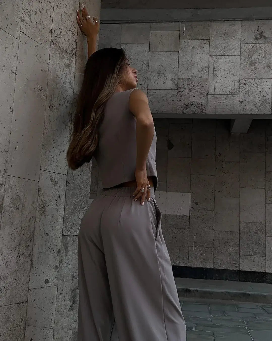 Casual Sleeveless Suit Set