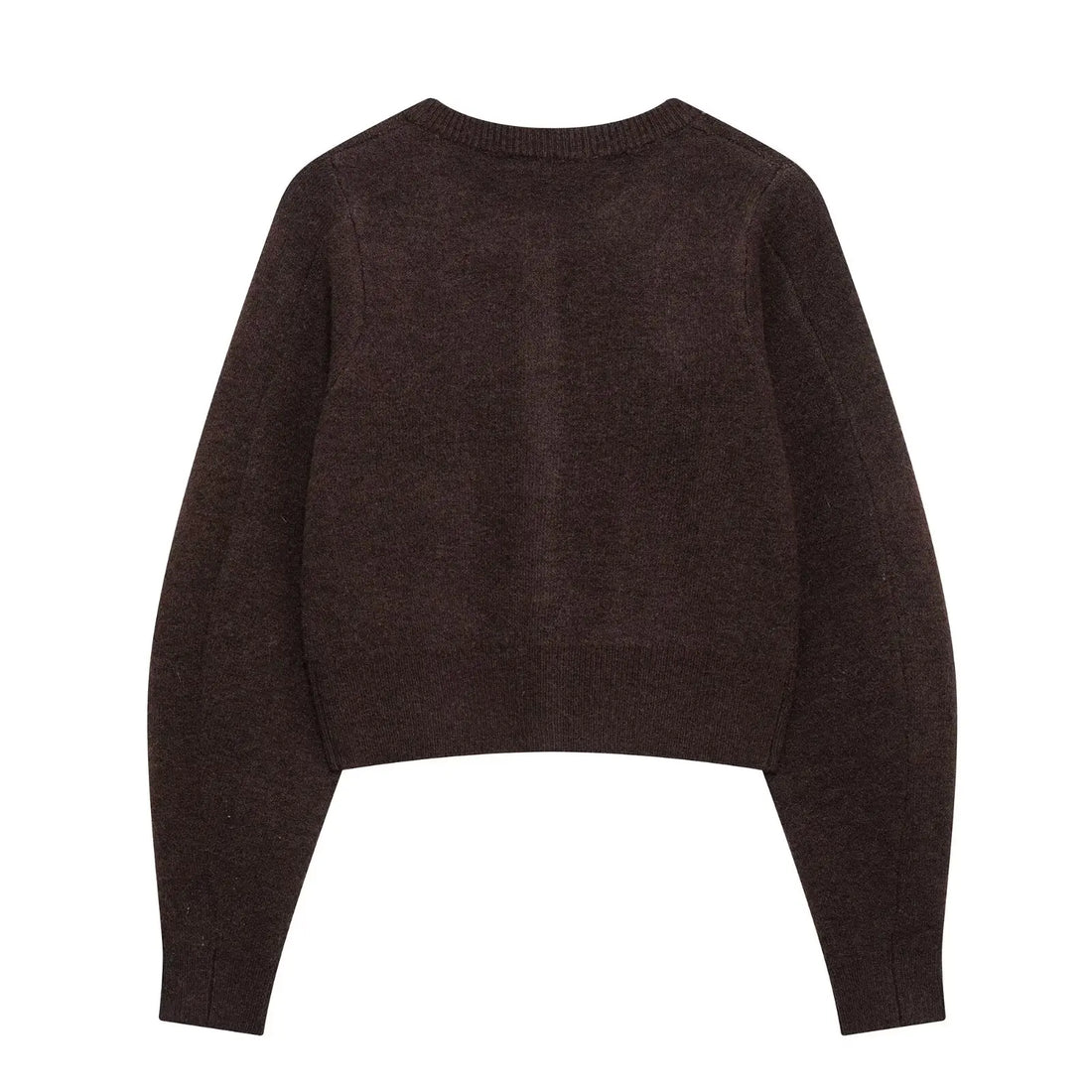 Women's Knitted Set with Gold Buckle Decoration Long Sleeve Top Side Stitching Decorative Skirt Set