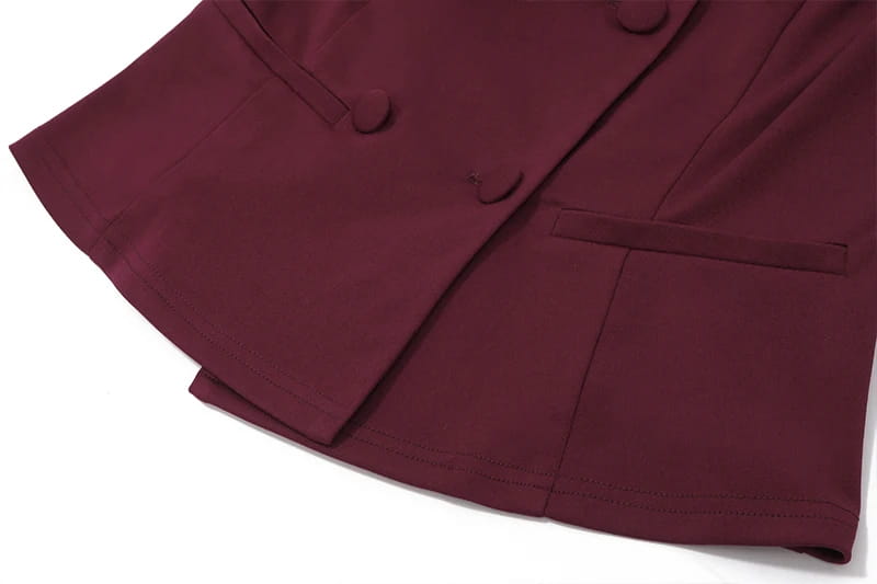 Off Shoulder Strapless Double Breasted 2 Piece Set