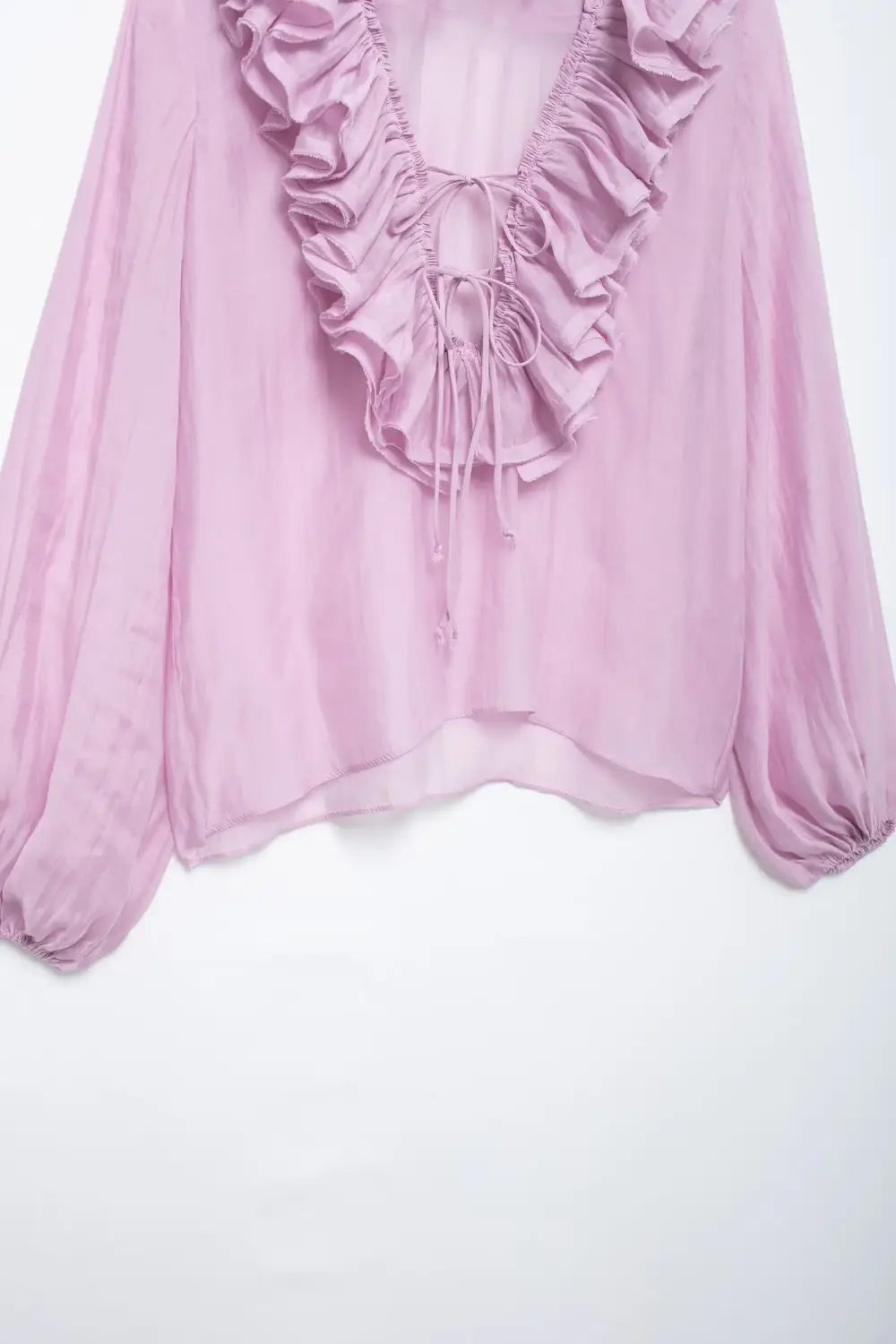 Elegant Women’s Tierred Ruffles Blouses V-Neck Long Sleeve Loose Shirt