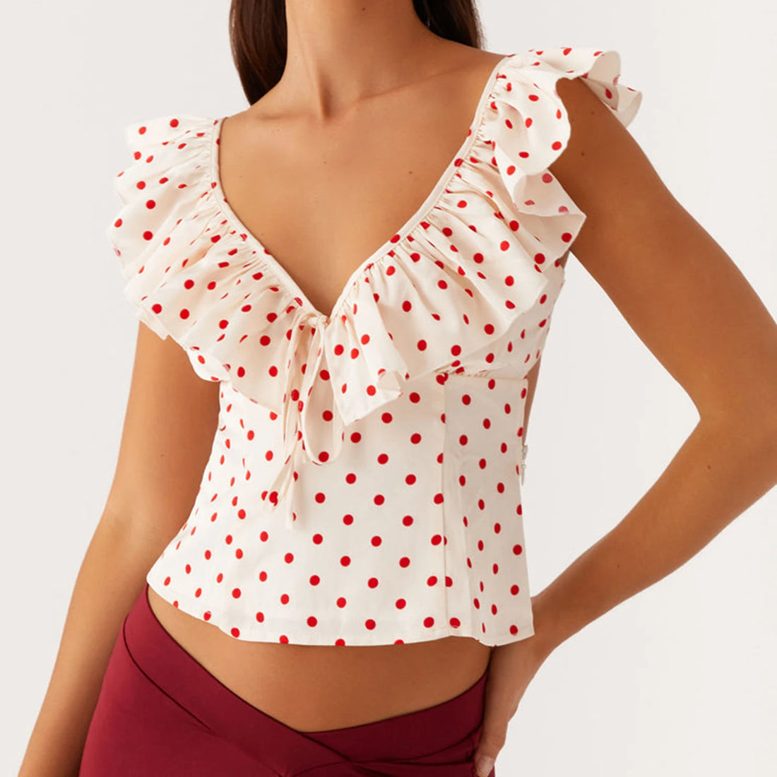 Women's V Neck Crop Top