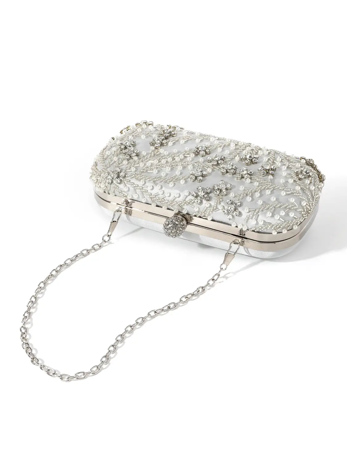 Diamond-studded Rhinestones Beaded Flower Pattern Bag