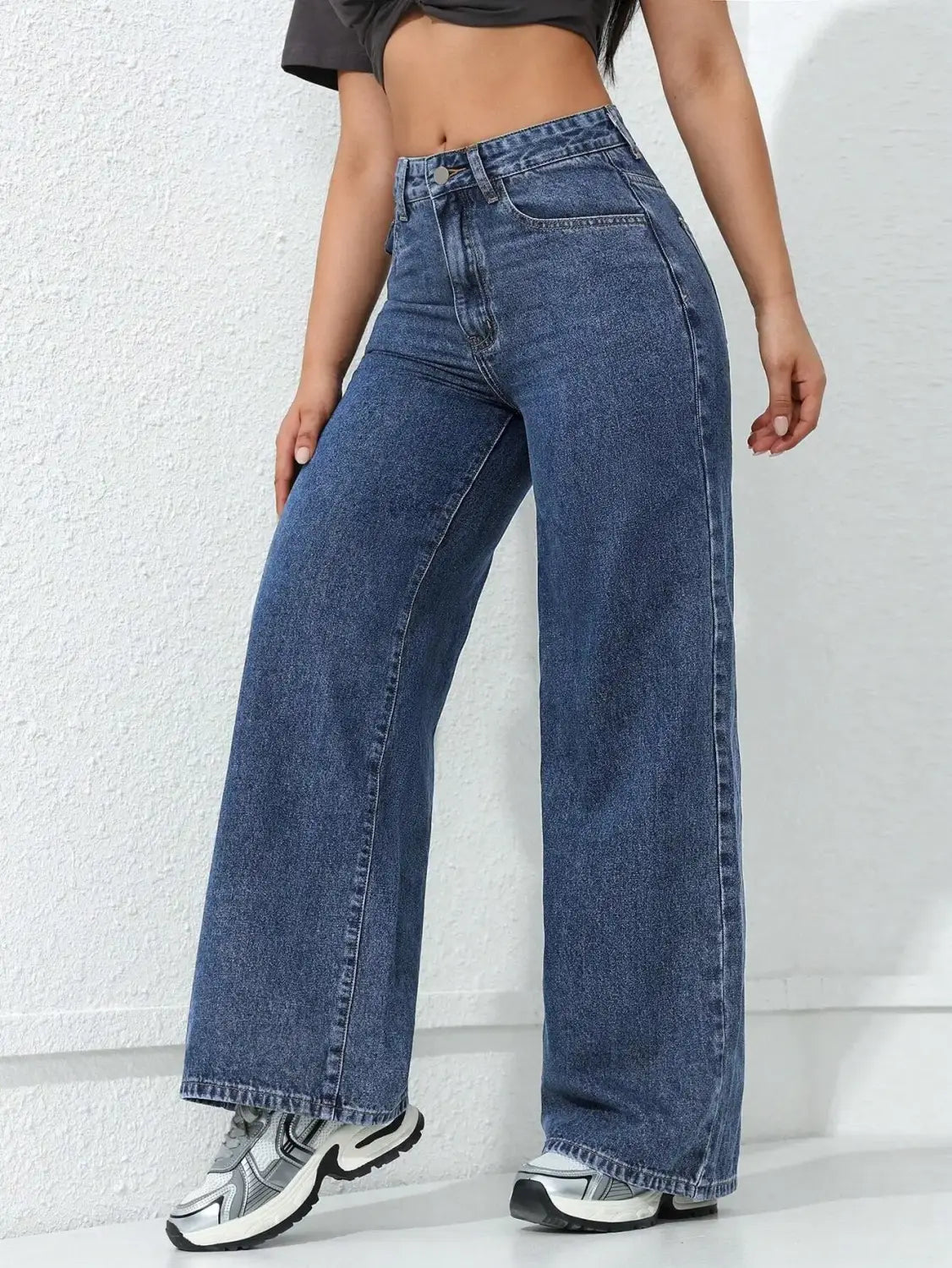 Wide Leg Pants Jeans Women Vintage Denims High Waist