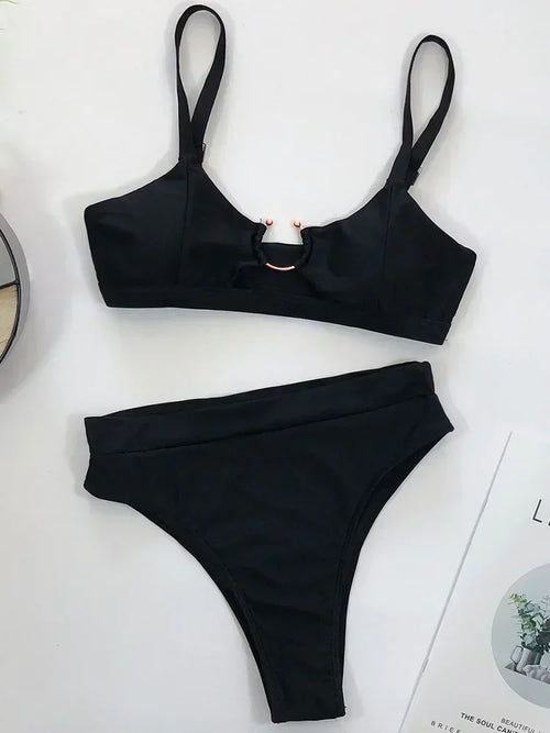 Snake Printed Female Swimsuit High Waist Bikini Women Swimwear - Norellé