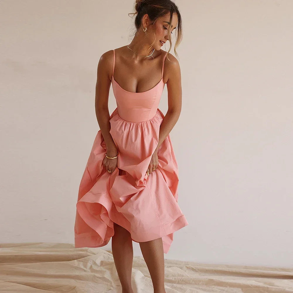 Women's Dresses Elegant and Pretty Midi White Vacation Dress - Norellé