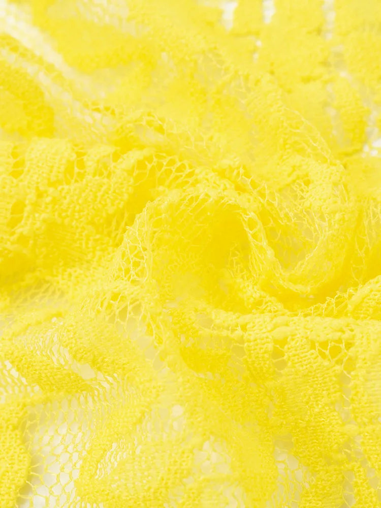 Lace Ruffled Streamer Dress For Women