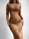 Halter String 4 Piece Vent Long Skirt Bikini Swimsuit Women - Norellé