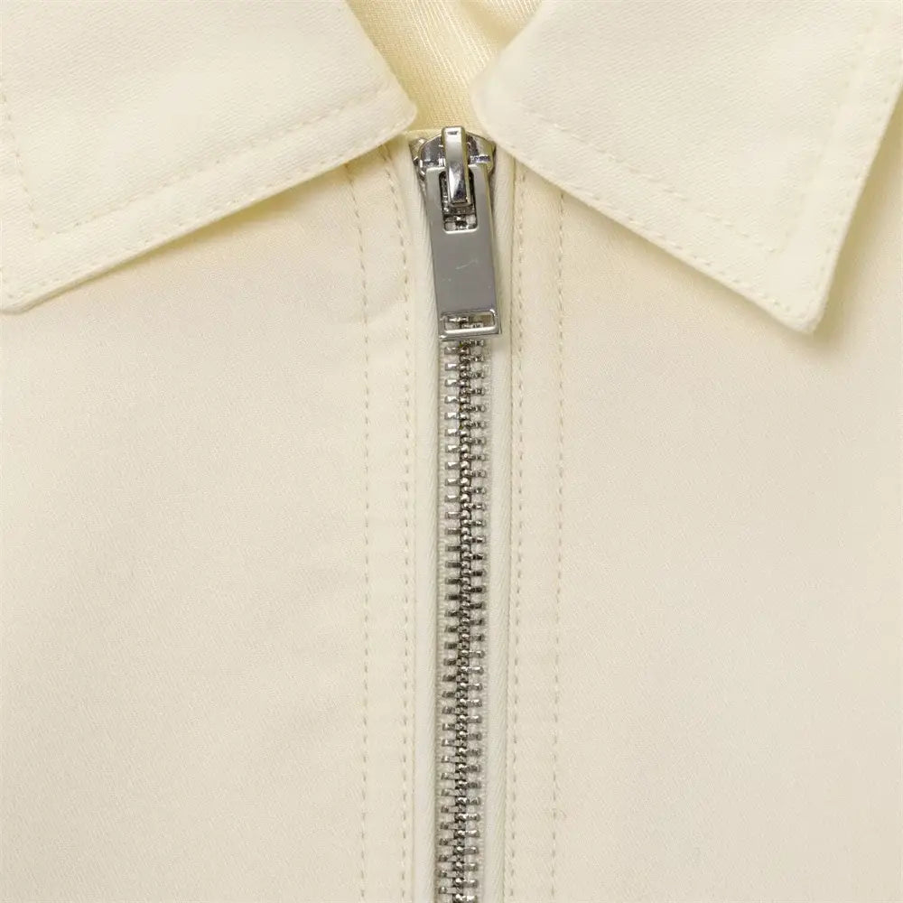 Women’s Jacket with Simple and Versatile Zipper Collar Long Sleeve