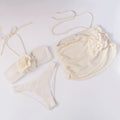 Flowers Three Pieces Bikini Set Swimsuit For Women - Norellé