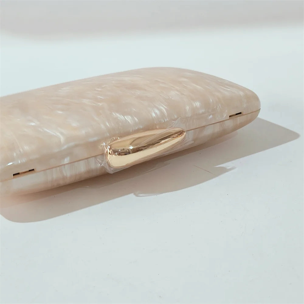 Marble Nude Handmade Textured Acrylic Evening Bag