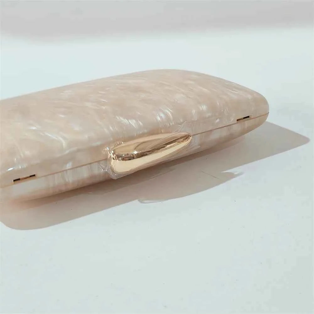 Marble Nude Handmade Textured Acrylic Evening Bag
