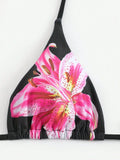 Flower Print Bikini Set Women's High Waist Long Skirt 3 Piece Swimsuit - Norellé