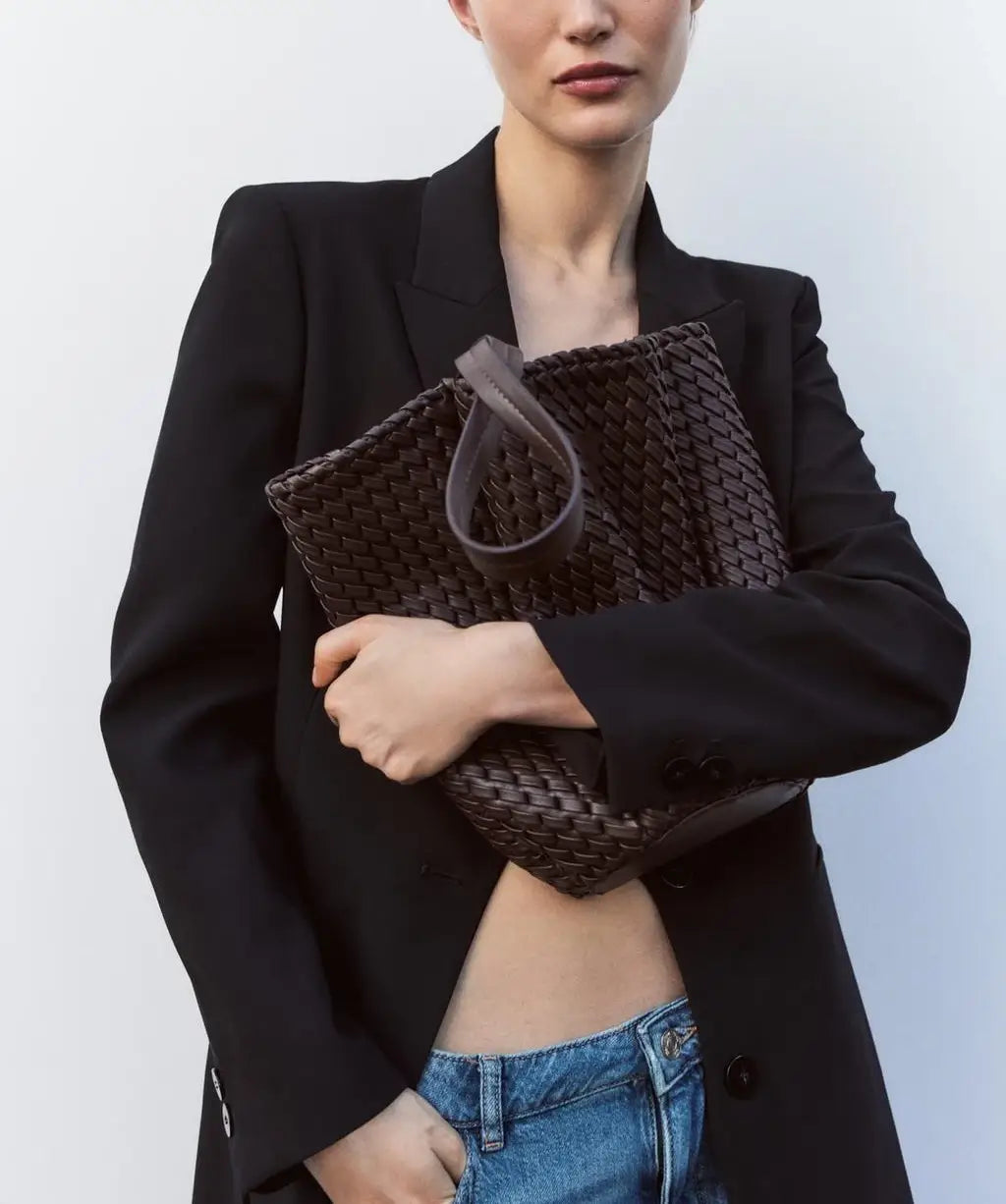 Woven Effect Bucket Bag