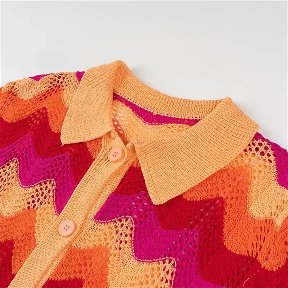 Women’s Western Style Knitted Top Half Skirt Set