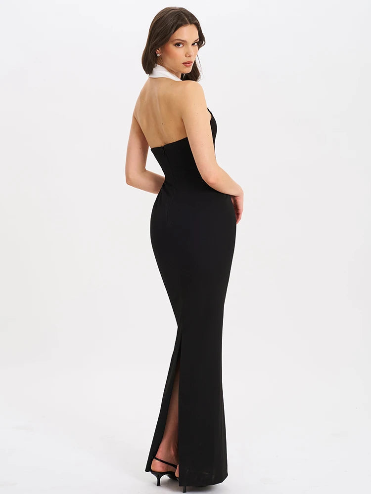 Halter Backless Maxi Dress For Women - Norellé