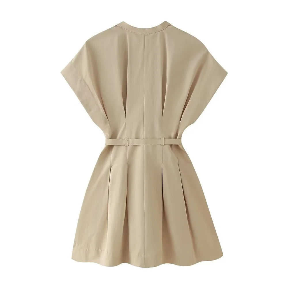 Women's Pleated Short Slim Dress - Norellé