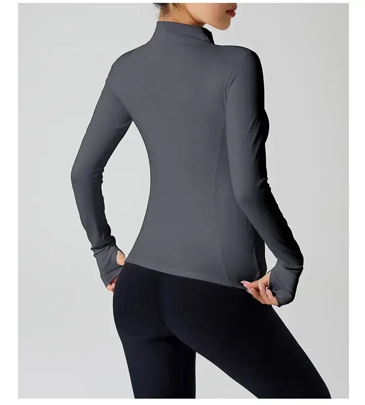 Full Zipper Windproof Winter Outdoor Gym Fitness Coat