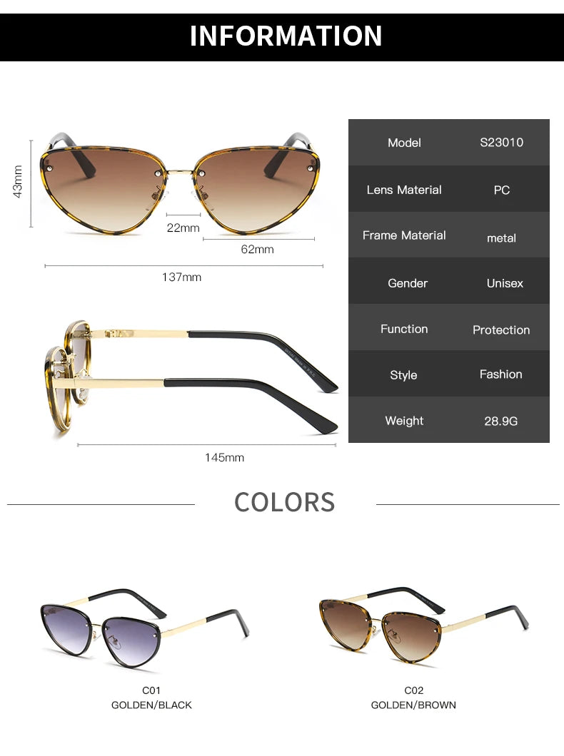 Metal Cat Eye Sunglasses Women