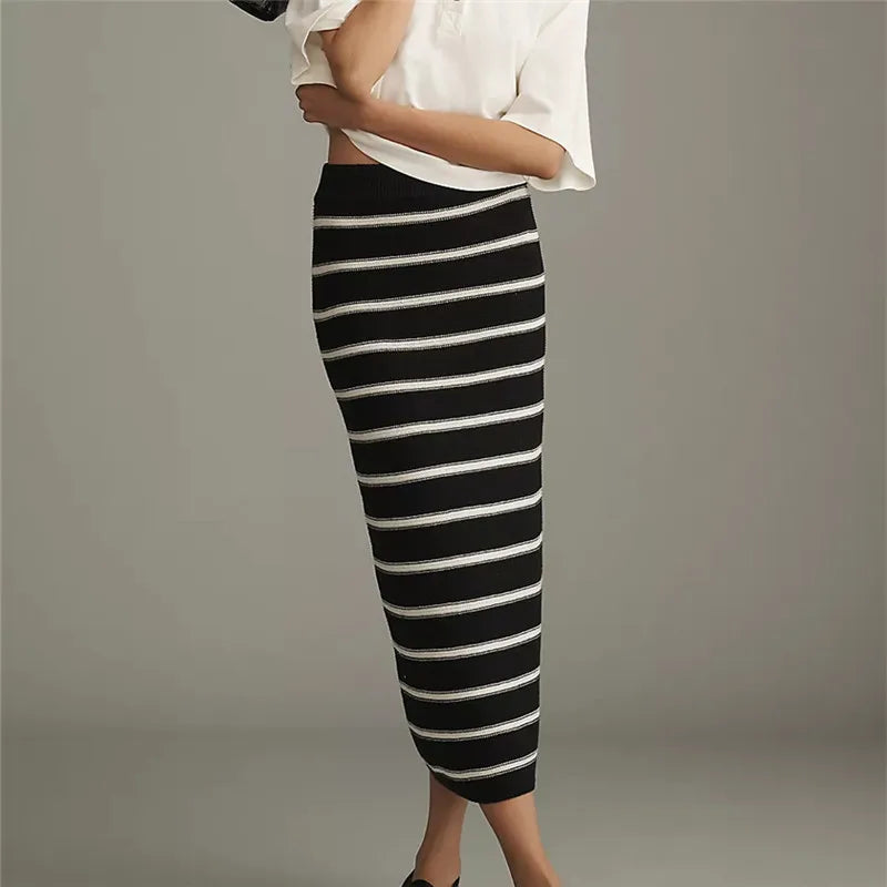 Elegant Women’s Long Knit Skirt Slim Fit