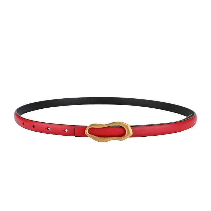 Retro Gold Buckle Genuine Leather Belt for Women