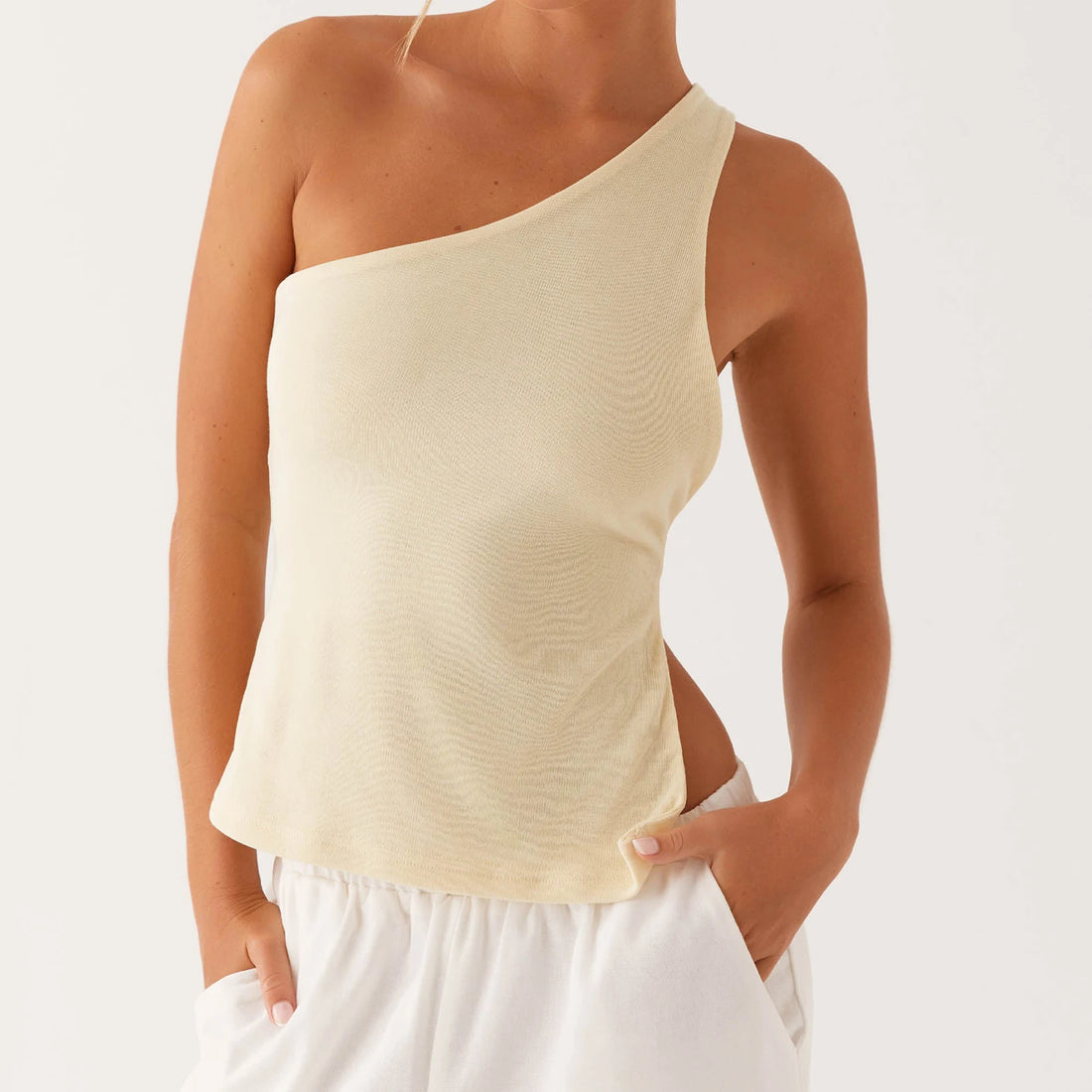 Women Off One Shoulder Tank Tops