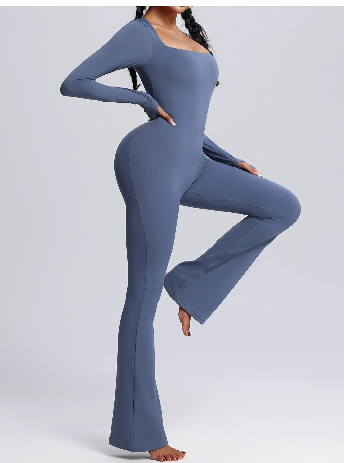 Seamless Jumpsuits Sports Fitness High Elastic Breathable Long-sleeved Suit