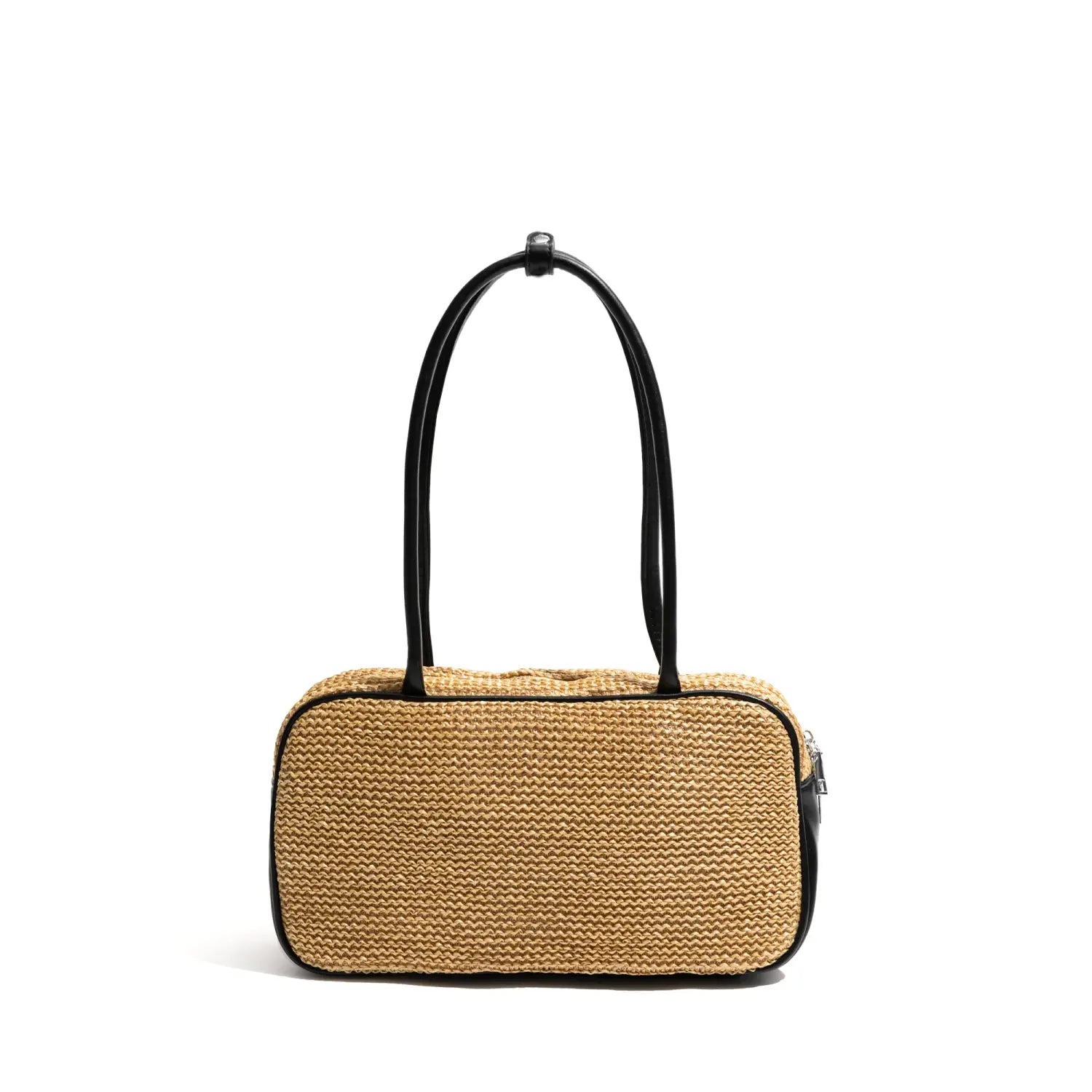 Versatile Straw Weave Boston Armpit Shoulder Purse